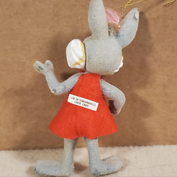 Vintage Flocked Honey Bunny Ornament - Picture 3 of 16